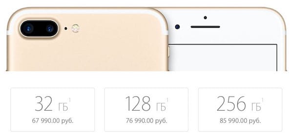 Официальная цена iPhone 7 и iPhone 7 Plus