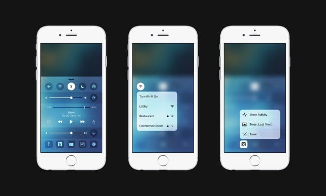 Концепт iOS 10 с настраиваемым центром управления и темным оформлением