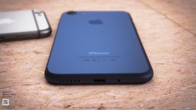 Концепт iPhone 7 в темно-синем цвете