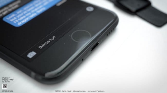 Концепт черного iPhone 7 с Lightning-наушниками