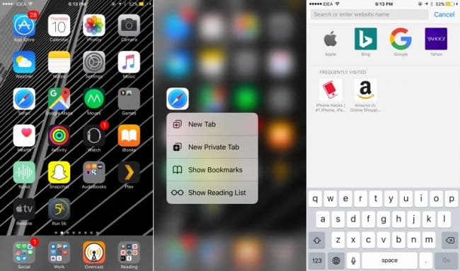 2 способа как быстро открыть вкладку в Safari на iPhone 7 и 7 Plus