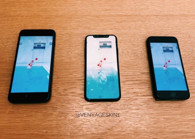 Макет iPhone 8 сравнили с iPhone 7 и iPhone 7 Plus